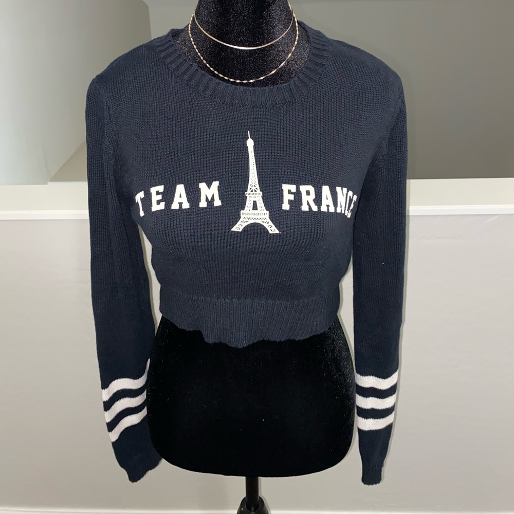 Forever 21 Womens Blue Cropped Sweater Size Small